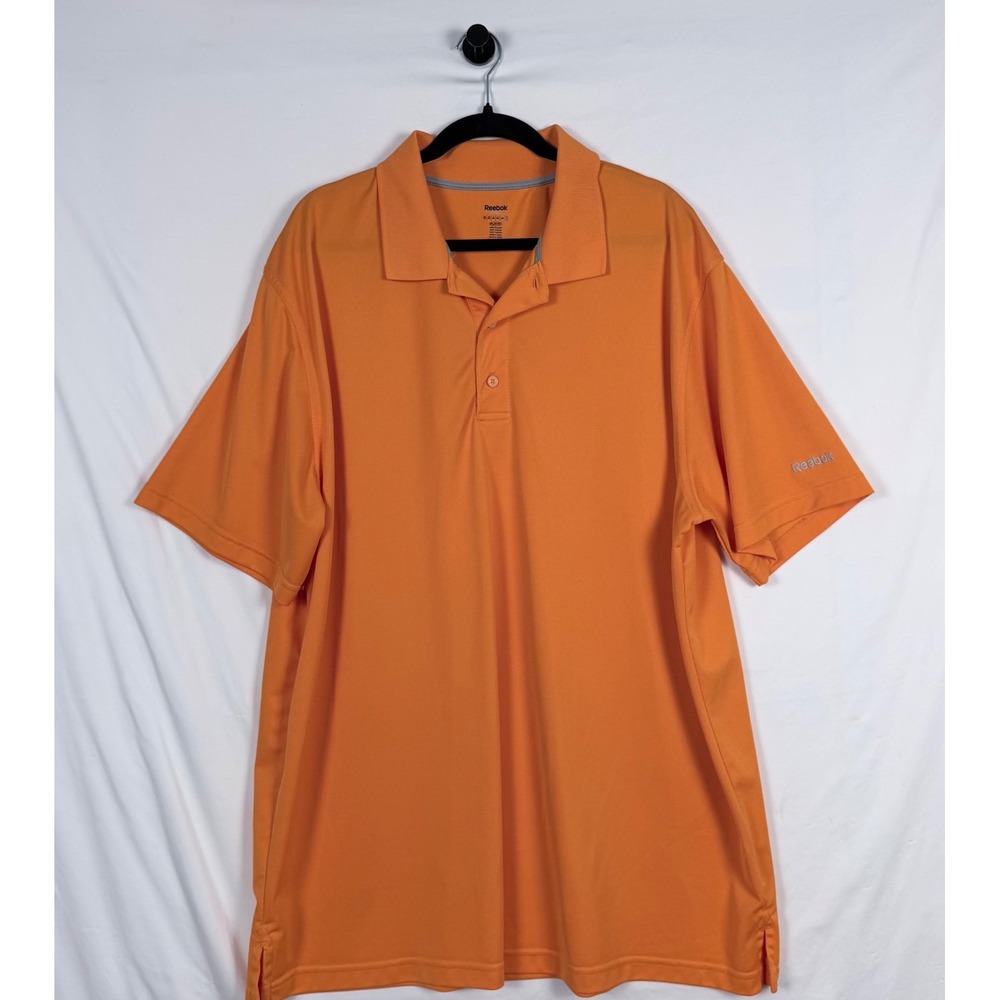 Reebok Golf PlayDry Short Sleeve Polo Shirt  2XLT Orange Performance Preppy
